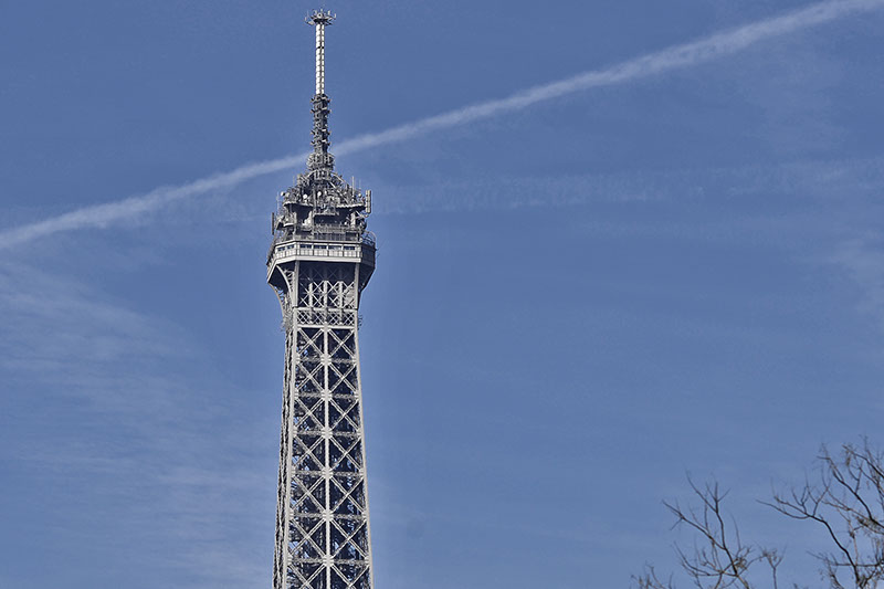 Paris Eiffle tower with blue sky.