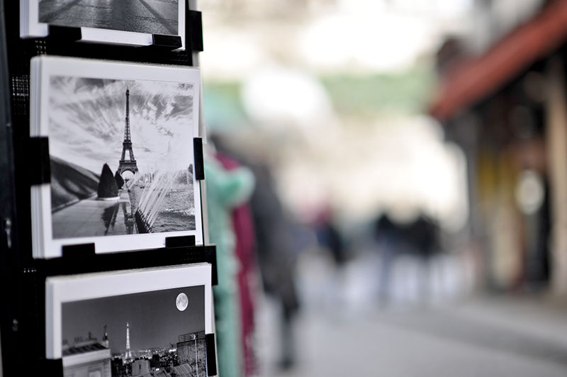 A photo of a photo of the Eiffel Tower. Paris France